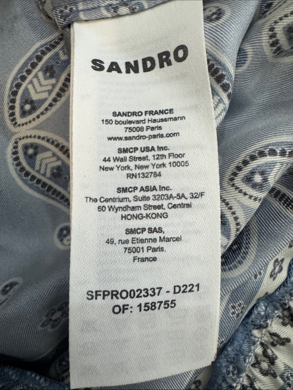 Sandro Blue Paisley Drop-Waist Long-Sleeve Women's Dress - Picture 14 of 16